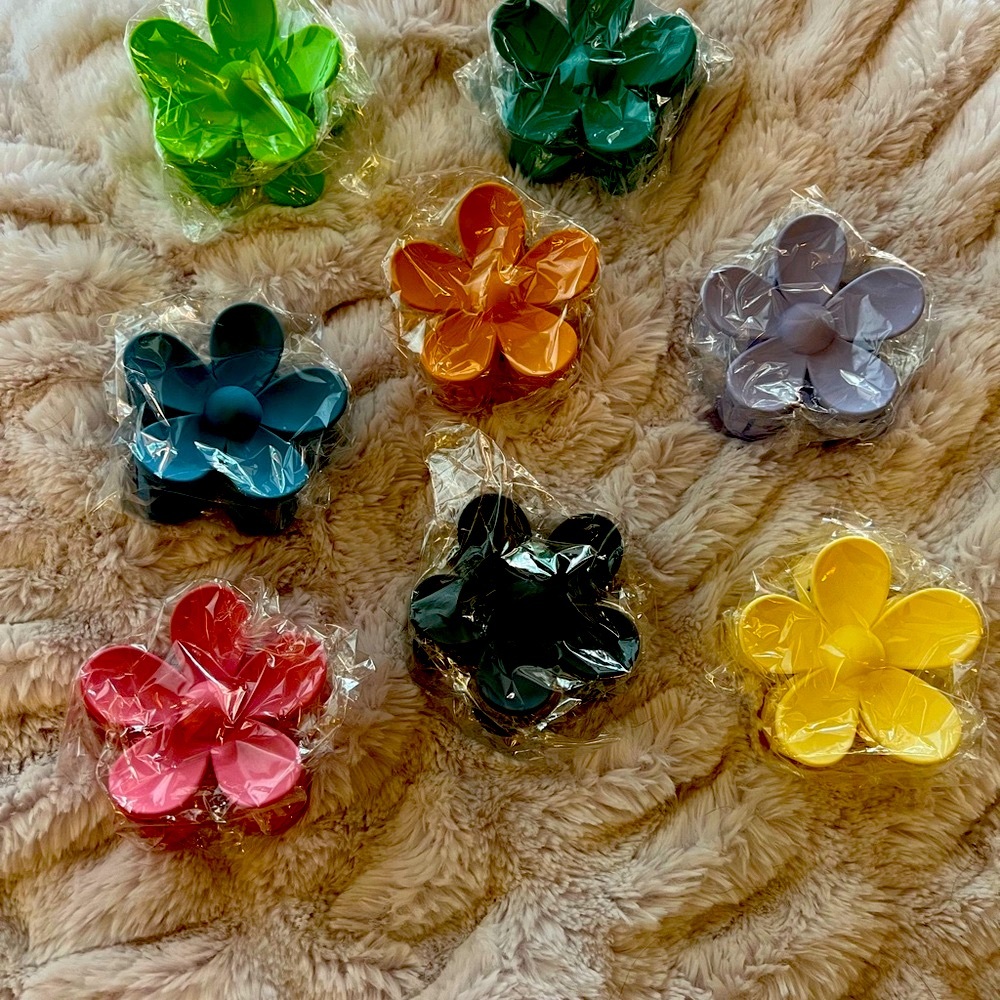 Colorful Flower Hair Clips Set